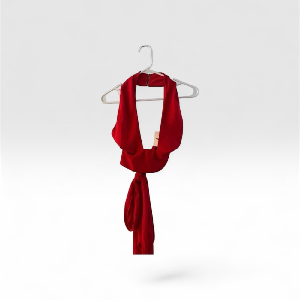 NWT Superdown Vibrant Red Jennifer Wrap Top Size S